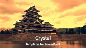 Presentation with japan castle - Presentation theme having feudalism - matsumoto castle japan background and a tawny brown colored foreground