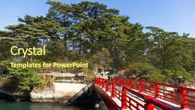  Presentation with crossing bridge - Presentation design featuring matsushima and red bridge background and a  colored foreground