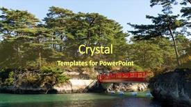  Presentation with crossing bridge - Slides having matsushima and red bridge background and a tawny brown colored foreground