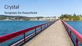  Presentation with crossing bridge - PPT theme having matsushima and red bridge background and a  colored foreground