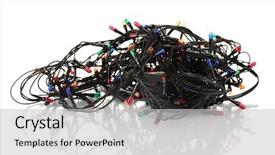  Presentation with multicolor - Presentation theme having matted multicolor lamp festive garland isolated on white background and a light gray colored foreground