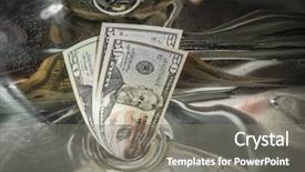  Presentation with drain - Presentation theme with matter - money down the drain background and a gray colored foreground