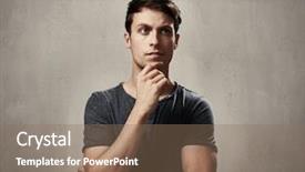  Presentation with thinking - Theme enhanced with matter - thinking man background and a coral colored foreground