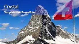  Presentation with alps - Slides enhanced with matterhorn - swiss alps background and a royal blue colored foreground