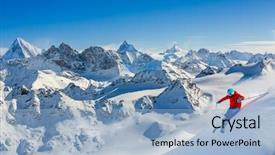  Presentation with skiing - Colorful slide deck enhanced with matterhorn and the dent backdrop and a light blue colored foreground