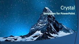  Presentation with night sky - Colorful theme enhanced with matterhorn in night sky - swiss alps backdrop and a ocean colored foreground