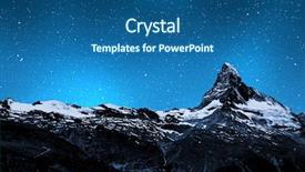  Presentation with night sky - Presentation theme consisting of top high mountain - matterhorn in night sky background and a ocean colored foreground