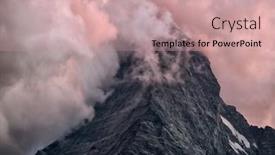  Presentation with dawn - Presentation theme consisting of matterhorn-mountain-at-dawn background and a coral colored foreground