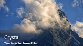  Presentation with dawn - Presentation theme having matterhorn-mountain-at-dawn background and a ocean colored foreground