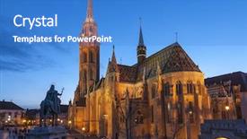  Presentation with roman catholic - Beautiful presentation theme featuring matthias church is a roman backdrop and a teal colored foreground