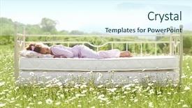  Presentation with mattress - Audience pleasing PPT layouts consisting of mattress - 7 years old child resting backdrop and a sky blue colored foreground