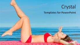  Presentation with mattress - Colorful theme enhanced with mattress pleasure exercising backdrop and a light blue colored foreground