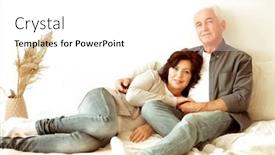  Presentation with old couple - Slides with mature-60-year-old-couple background and a white colored foreground