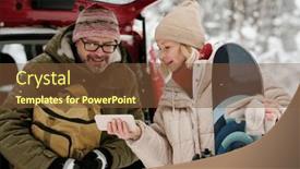  Presentation with winter video - PPT theme featuring mature-active-couple-in-winter background and a  colored foreground