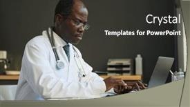  Presentation with virtual workplace - Presentation consisting of mature-african-american-male-virtual background and a dark gray colored foreground