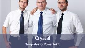  Presentation with celebrate - Amazing presentation having mature and 2 young businessman celebrate success backdrop and a ocean colored foreground