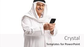  Presentation with arab - Audience pleasing presentation consisting of mature-arab-man-typing backdrop and a white colored foreground