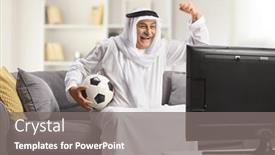  Presentation with arabic music arab man playing - Theme featuring mature-arab-man background and a gray colored foreground