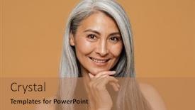  Presentation with asian - PPT theme having mature-asian-beautiful-woman-wearing background and a  colored foreground