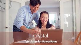  Presentation with home - Cool new presentation design with mature-asian-couple-at-home backdrop and a tawny brown colored foreground