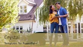  Presentation with asian - Colorful presentation theme enhanced with mature-asian-couple-taking backdrop and a yellow colored foreground