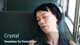  Presentation with sleep - PPT theme with mature-asian-woman-sleep background and a wine colored foreground