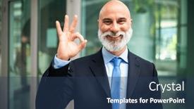  Presentation with bald - Slide deck enhanced with mature-bald-stylish-business-man background and a ocean colored foreground