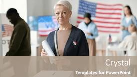  Presentation with choice - Presentation with mature-blond-female-citizen background and a  colored foreground