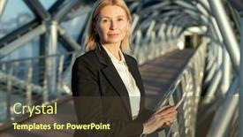  Presentation with female - Presentation theme consisting of mature-blond-female-delegate background and a tawny brown colored foreground