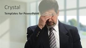  Presentation with stress - Colorful PPT theme enhanced with mature-businesman-under-stress-inside backdrop and a light gray colored foreground