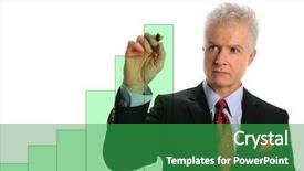  Presentation with isolated paw prints over white - Slides featuring mature businessman drawing chart background and a shamrock green colored foreground