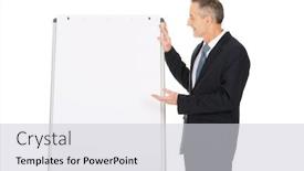  Presentation with flip chart - Cool new presentation theme with mature businessman presenting something on flip chart backdrop and a light gray colored foreground