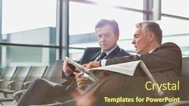  Presentation with news paper - Beautiful PPT layouts featuring mature-businessman-reading-news-paper backdrop and a tawny brown colored foreground