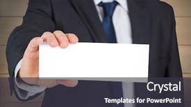  Presentation with bleached - Slide set with mature businessman showing card background and a  colored foreground