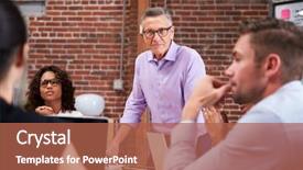  Presentation with businessman standing on mountain top - Presentation theme with mature businessman standing and leading background and a red colored foreground