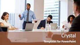  Presentation with businessman standing on maze - Audience pleasing slide set consisting of mature businessman standing giving presentation backdrop and a tawny brown colored foreground
