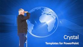  Presentation with businessman standing on mountain top - Slide deck enhanced with elderly - patients mobility - female doctor background and a teal colored foreground.