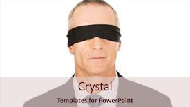  Presentation with band - Beautiful presentation theme featuring mature businessman with band on eyes backdrop and a lemonade colored foreground