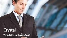  Presentation with agenda - Presentation theme having mature businessman writing on his agenda background and a dark gray colored foreground