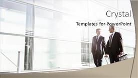  Presentation with airport - PPT theme featuring mature-businessmen-walking-while-talking background and a white colored foreground