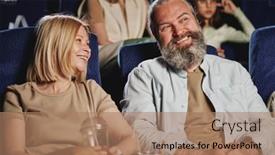  Presentation with wife - PPT theme with mature-caucasian-husband-and-wife background and a coral colored foreground