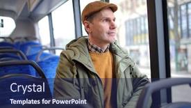  Presentation with social distancing - Beautiful slide deck featuring mature-caucasian-man-wearing-ginger backdrop and a navy blue colored foreground