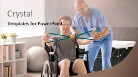  Presentation with resistance - Colorful presentation enhanced with mature-clinician-in-blue-uniform backdrop and a lemonade colored foreground