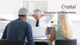  Presentation with notary - Beautiful presentation design featuring mature couple at notary public backdrop and a white colored foreground