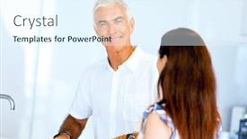  Presentation with cooking - Cool new PPT theme with mature-couple-cooking-at-home backdrop and a sky blue colored foreground