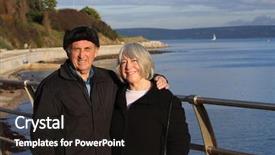  Presentation with walk - Beautiful presentation featuring weight training - trainer measures overweight man backdrop and a  colored foreground.