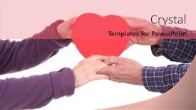  Presentation with couple - PPT layouts featuring mature-couple-given-hands-white background and a coral colored foreground