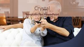  Presentation with arguments - Presentation design consisting of mature-couple-having-arguments background and a coral colored foreground