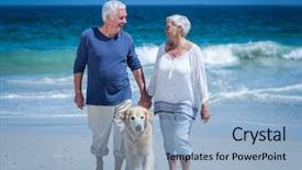  Presentation with cute math for kids - Audience pleasing PPT theme consisting of mature couple holding hands walk backdrop and a light blue colored foreground