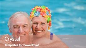  Presentation with swimming pool - Colorful theme enhanced with mature couple in the swimming backdrop and a coral colored foreground